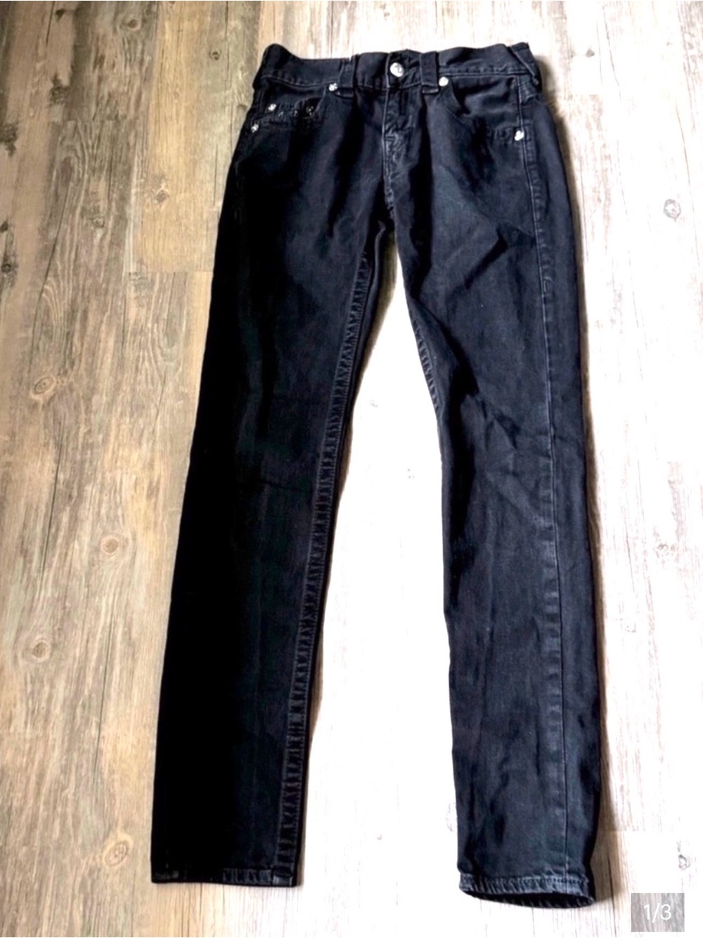 True Religion Skinny Black Jeans Size 27